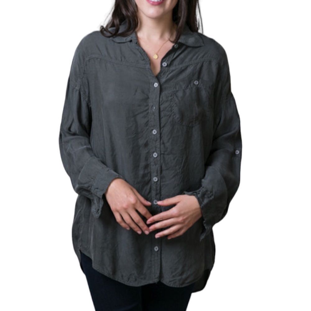 Johnny Was Pete & Greta Capras Button Down Long Sleeve Blouse Size Medium